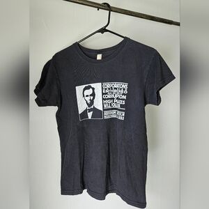 Abraham Lincoln Corporations Quote Black Graphic Short-Sleeve Tee